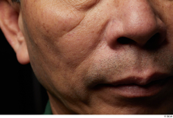 Face Mouth Nose Cheek Skin Man Asian Slim Wrinkles Studio photo references